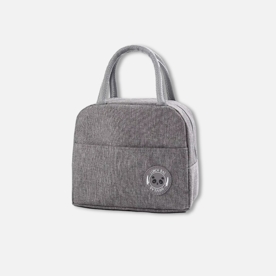 Sac à lunch isotherme et imperméable en tissu gris 