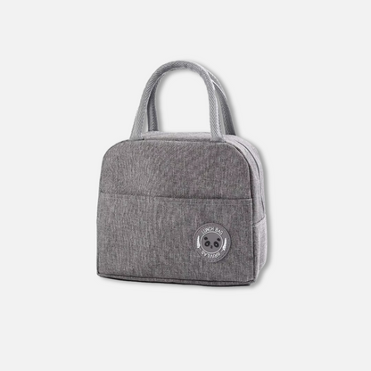 Sac à lunch isotherme et imperméable en tissu gris 