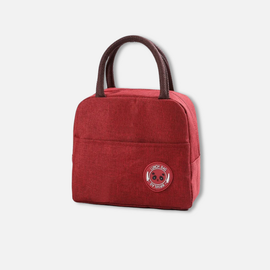 Sac à lunch isotherme et imperméable en tissu rouge bordeaux