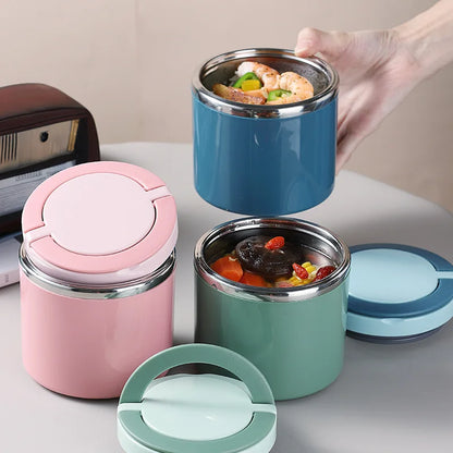 trio lunch box  pour soupe en acier inoxydable avec poignée 